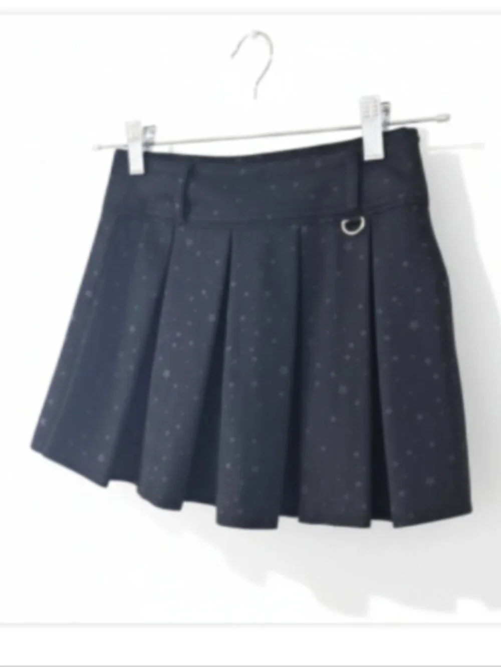 Tractr Girls Skort 10 Midnight Blue Star Print Pleated Raw Hem NWT Missing Chain